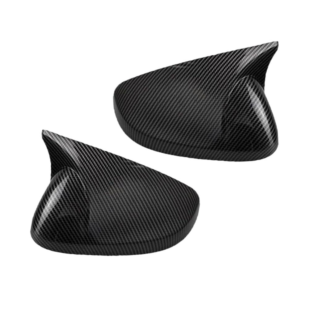 Pair Car Left Right Side Door Wing Rearview Mirror Cover Cap For Chevrolet Trax 2024-2025 Carbon Fiber Black
