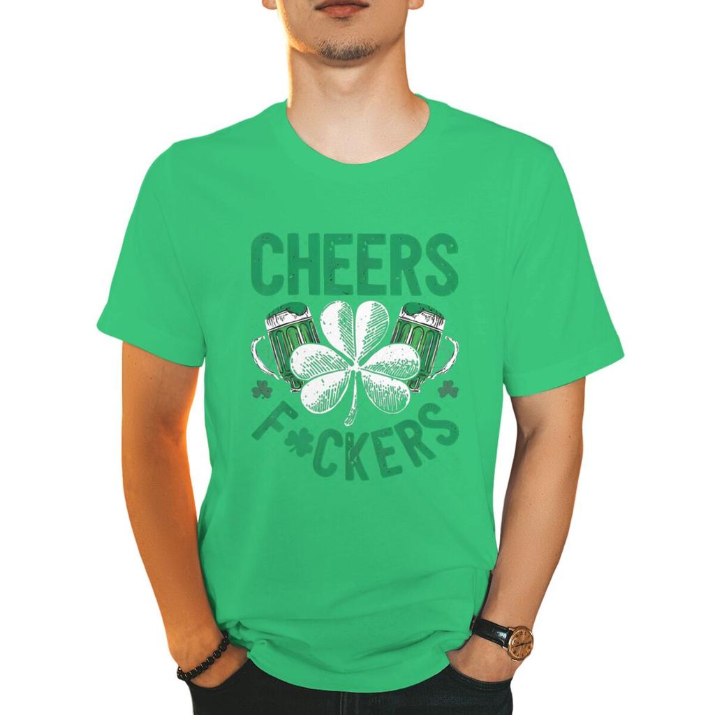 Cheers St Patricks Day Streetwear Harajuku Tshirt Vintage Green Clover Beer T Shirts New Women Men Tiedye Holiday Tshirts