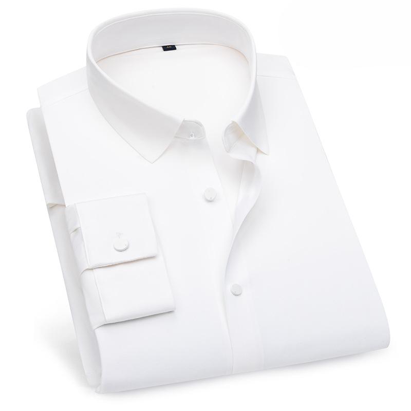 Brokát Amoniak Čtyřstranný Elastický Bezešvý Košile Pánská Dlouhý rukáv Nežehlivá Ležérní Business High-end Módní Košile