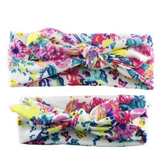 2 pezzi/set mamma bambino carino bellissimo elastico floreale bowknot fasce fasce per capelli