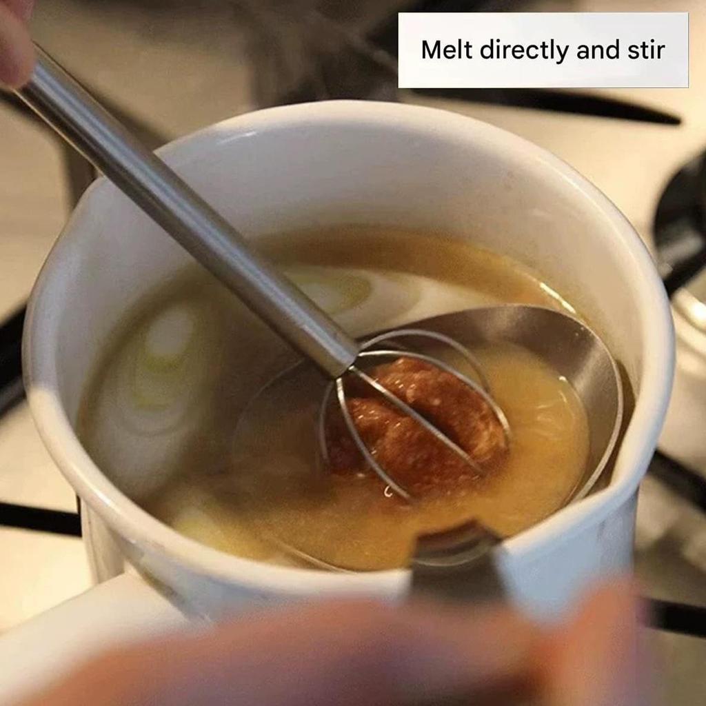 Miso Stirring Stick 304 Stainless Steel Double-head Whisk Manual Cream Sender Stirring Spoon Food Grade Blender Kitchen Tool
