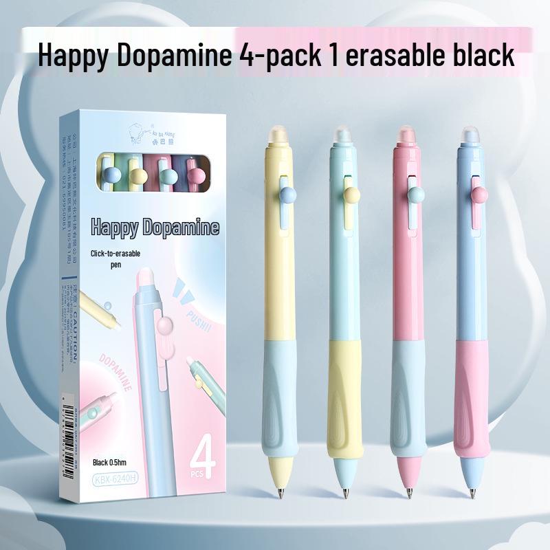 High-Value Thermal Sensitive Erasable Pen - Quick Dry, Easy To Erase, Cute Design for Elementary Students, Crystal Blue, Side Press