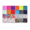 24 Slot Multicolor Baking Paint Beads Set Glass Beads Box Alphabet Pattern Beads for DIY Bracelets and Necklace