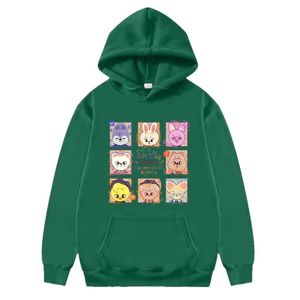 KPOP SKZ Hoodies NEW Album 5-Star Pullovers Women Men Autumn Winter Long Sleeve Sweatshirt Kawaii Cartoon Print Casual Y2K Hoody