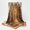 New Spring/Summer Orange Imitation Silk Neckerchief Outdoor Decoration Wraps for Women 90*90cm Cashew Print Square Scarf