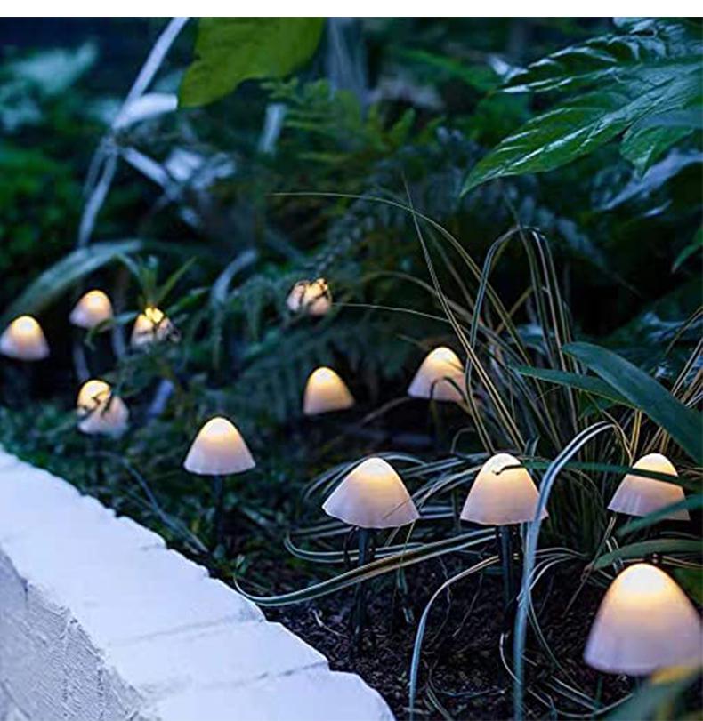 Waterproof Solar Mushroom String Lights for Outdoor Courtyard & Garden Decoration