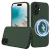Hülle für iPhone 16 - Silikon, Dunkelgrün, Stoßfest