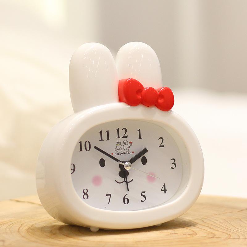 Cute Little Rabbit Cartoon Alarm Clock Boy Girl Child Student Using Lazy Small Alarm Clock Bedside Small Alarm Clock