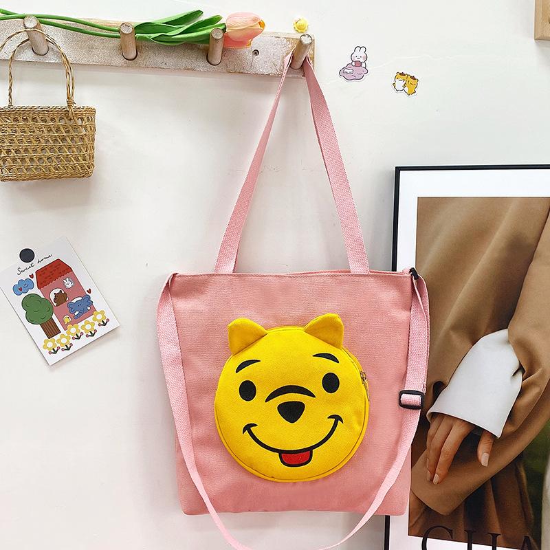 

Сумка из холщовой ткани с рисунком для женщин 2024 года, новая модная сумка для покупок с принтом и простой текстурой, сумка-тоут для поездок на работу розовый