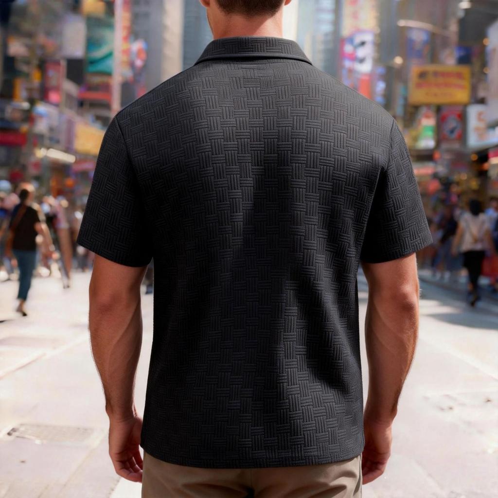 Herren Kurzarm Polohemd Klassische Passform Weiches Strickgewebe mit Knopfleiste und Kragendesign