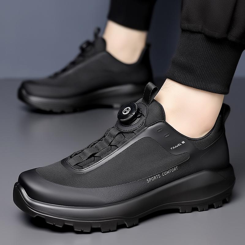 

Высококачественная мужская обувь для треккинга, обувь для хайкинга с поворотной пряжкой, мужские уличные повседневные кроссовки, дышащая, нескользящая обувь для ходьбы 38 чёрный