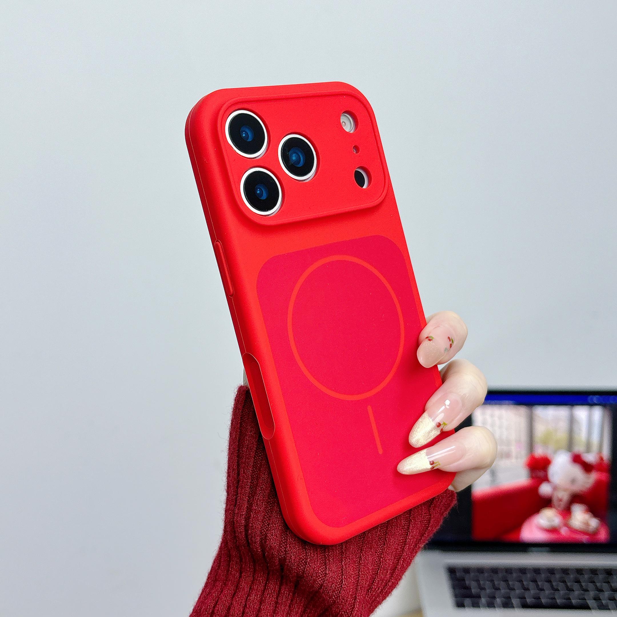 

Original Silicone Bright Lucky Color Case for Apple iPhone 17 Air 16 15 14 13 Pro Max Plus Magnetic Wireless Charging Soft Cover iPhone 13 Pro