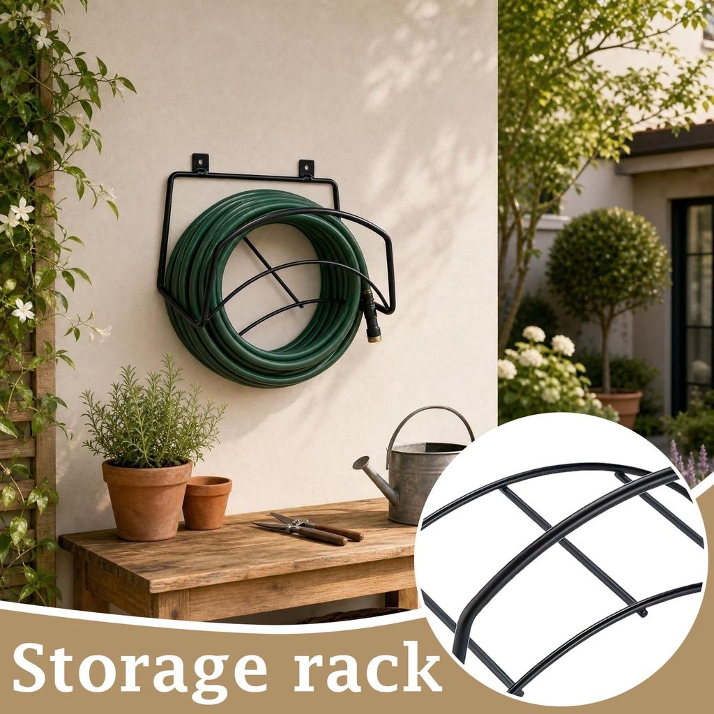 Supporto Robusto in Acciaio per Tubo da Giardino Staffa da Parete Scaffale Durevole per Stoccaggio Tubo per Organizzazione e Facile Accesso con Viti Incluse