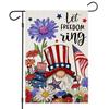 4th of July Garden Ags for Outside, Let FREEDOM Ring Patriotic Gnome Small Sum