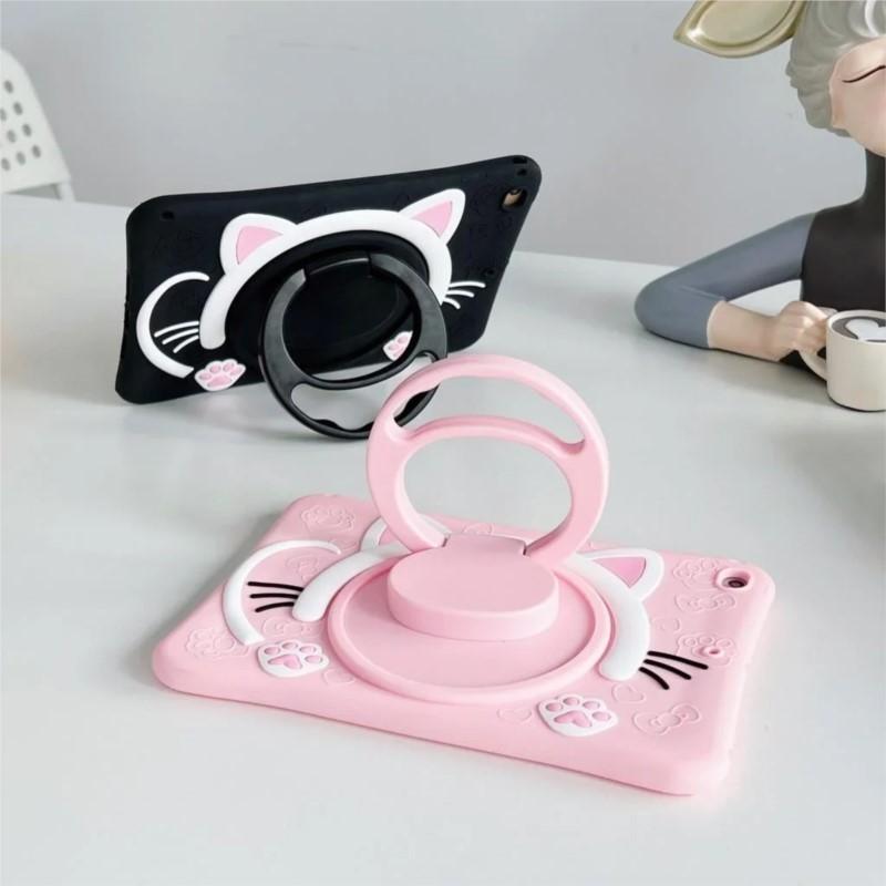 Case for ipad pro mini air and Samsung tablet Tab Kids Case For Xiaomi Mipad 5/6 pro RedMi Pad SE 11" pulgadas silicona cute cat case carrying stand