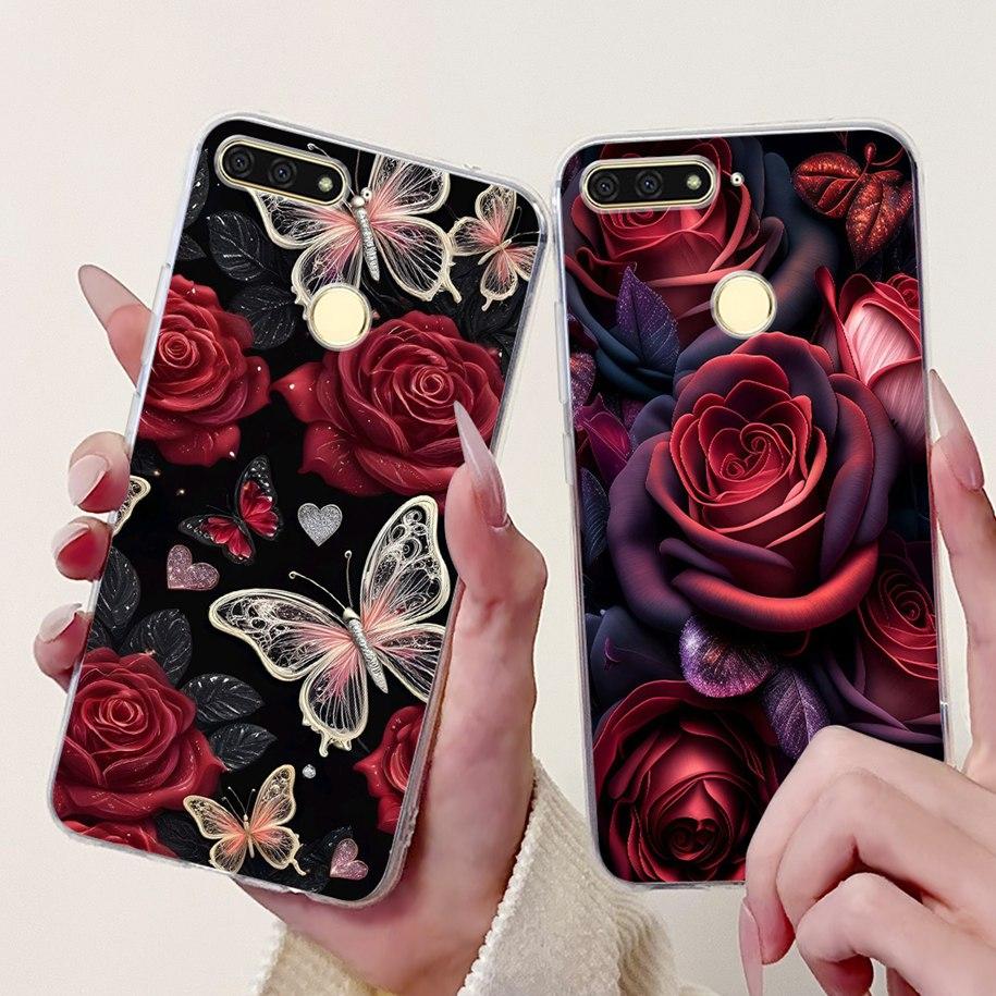 For Huawei Y6 2018 Case ATU-L21 ATU-L22 Cover Luxury Marble Butterfly Soft Silicone Phone Cover For Huawei Y6 Prime 2018 Carcasa