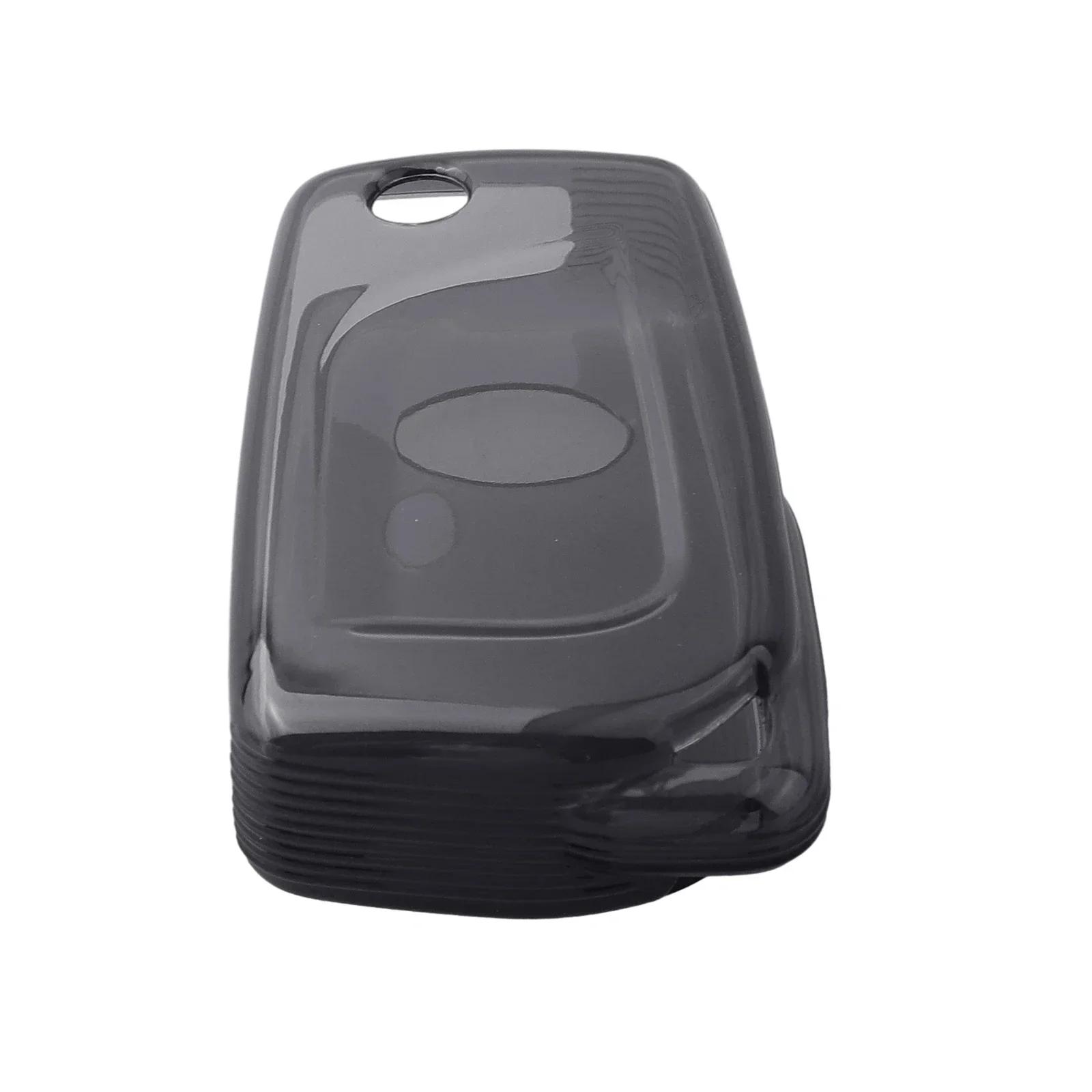 

Черный прозрачный чехол для ключа-брелока для Toyota, RAV4, Camry, Corolla, раскладной чехол для ключа-брелока для автомобиля, аксессуары прозрачный черный