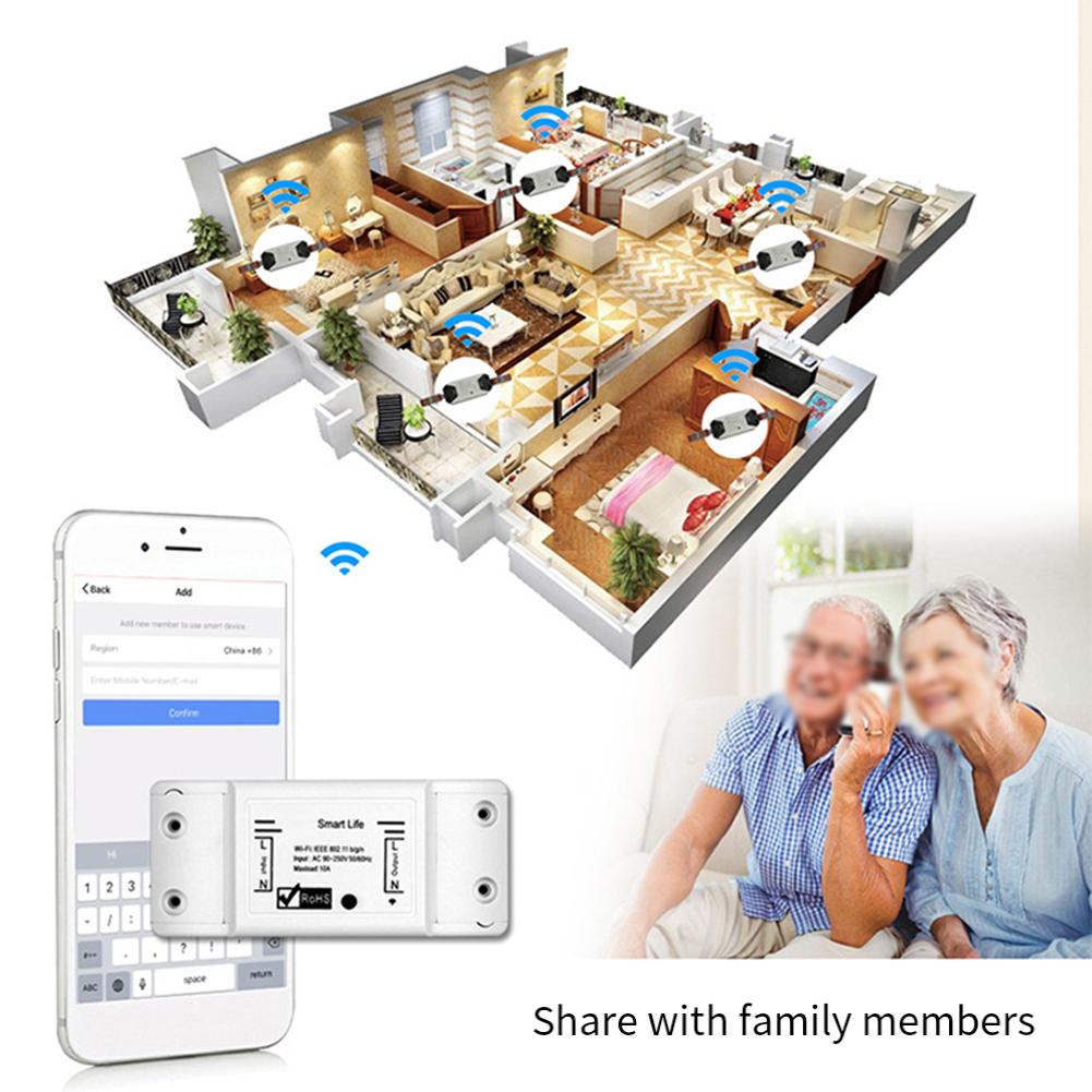 WiFi Smart Light Switch 10A for Tuya Ecosystem with Single Pole Installation and Timer Based On Off Scheduling