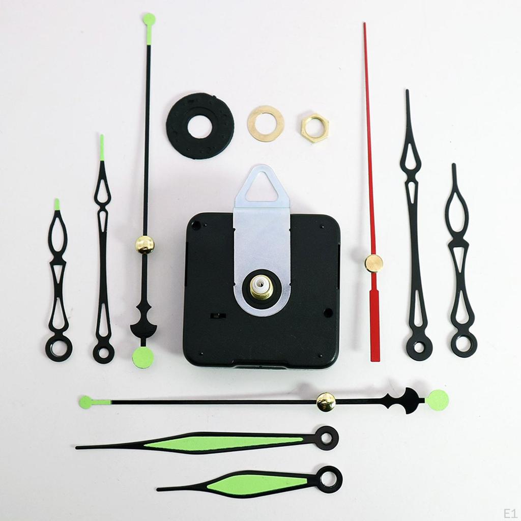 Luminous Hands Clock Movement Mechanism with 3 Sets of Fittings Parts, Repair Tool for