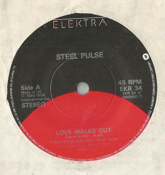 7inch Record STEEL PULSE Love Walks Out EKR34 Elektra 1985 UK Reggae Ska Dub Used