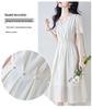 Elegant French-Style Summer Dress: Cinched Waist, Age-Defying Design