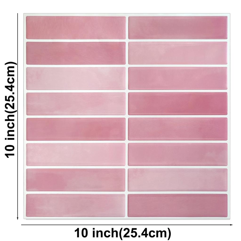 10pcs 3d Ceramic Wall Stickers Kitchen & Bathroom Backsplash Tile Decals Peel and Stick Waterproof Vinyl Wallpaper for Home Wall