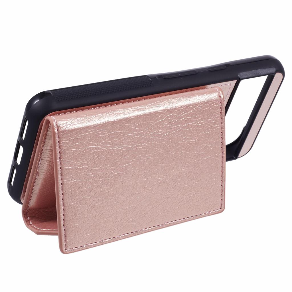 For Google Pixel 8 Case Leather Phone Back Cover with Card Slot Kickstand