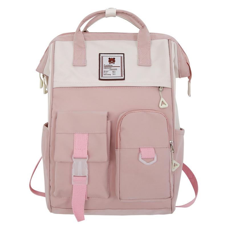 

Pattern Little Bear Student Backpack With Multiple Compartments For Use School розовый