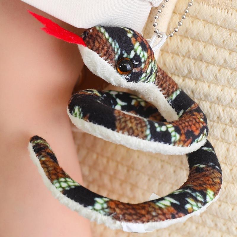 Toy Plush Snake Pillow Stuffed Animal Keychain Realistic Pp Cotton Decor Gift