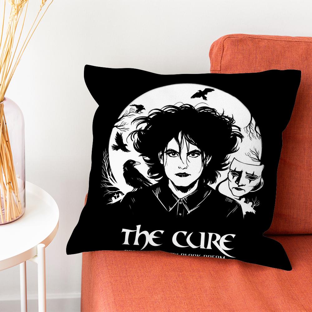 Vintage The Cure Rock Band Pillow Case Pillow Case Living Room Sofa Cushion Cover Suitable For Home Bedroom Room Decoration