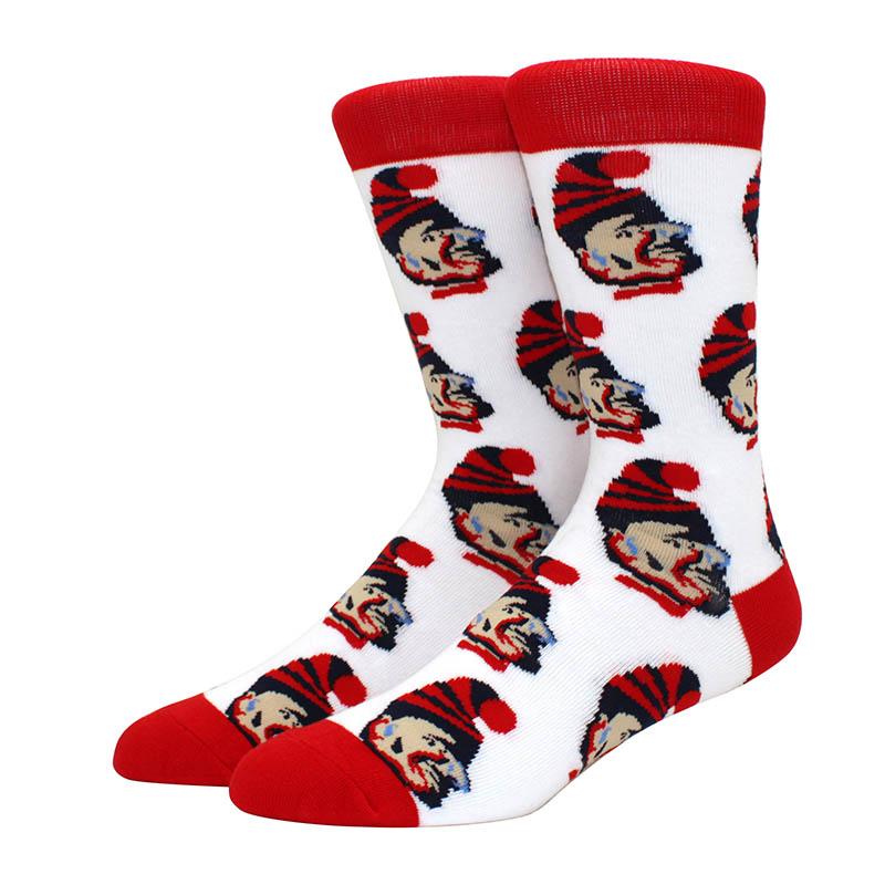Large Size New Happy Funny Couple Trendy Socks Funny Personalized  Cartoon Jacquard Long tube cotton socks