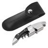 Neuer Flaschenöffner Lederetui Kleine Ledertasche Leder Weinknopfset Weinwerkzeug PU-Tasche(Schwarz)