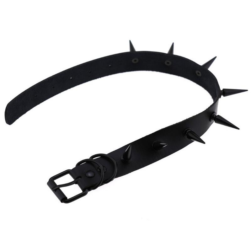 Collare a Choker Esagerato con Borchie da Donna in Ecopelle Collana Choker Punk Gotico Cosplay Accessori Gioielli di Halloween Regalo