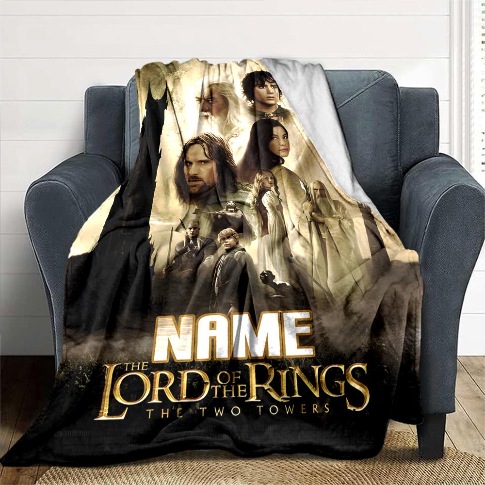 Epic Fantasy Adventure In Middle Earth Customize Your Name Cartoon Movie Pattern Blanket Chair Office Sofa Bed Camping Soft And Warm Give To Relatives