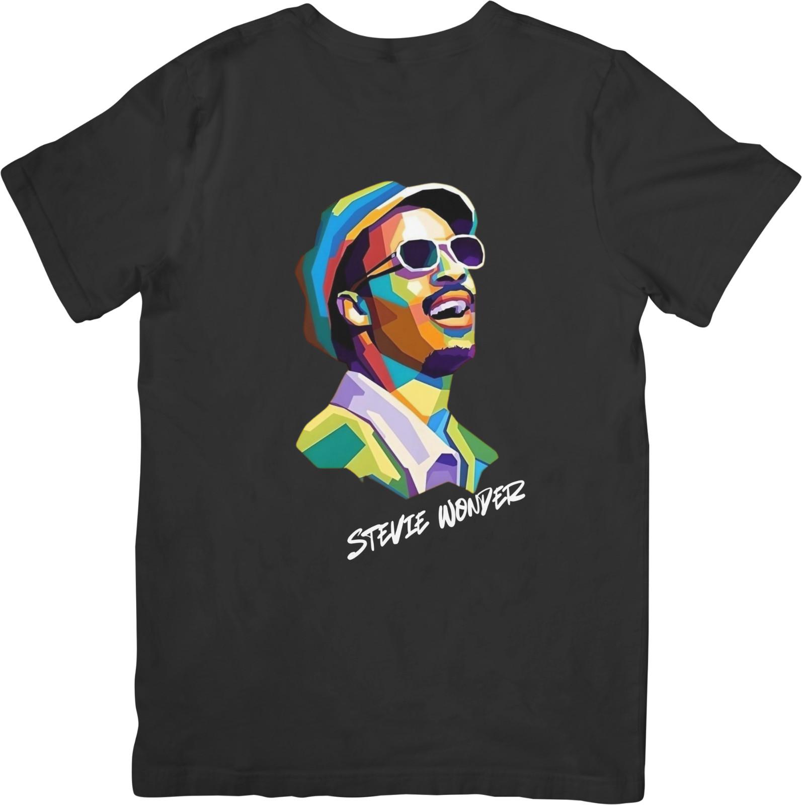

Stevie Wonder Music Unisex Fit for Men Women Quality Cotton T-Shirt Black L