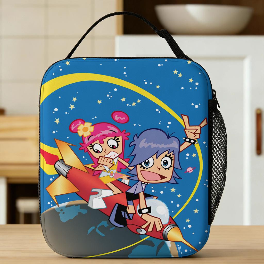 Hi Hi Puffy AmiYumi Lunch Bag Leisure Lunch Box Picnic Portable Insulated Tote Food Bags For Men Oxford Print Cooler Bag