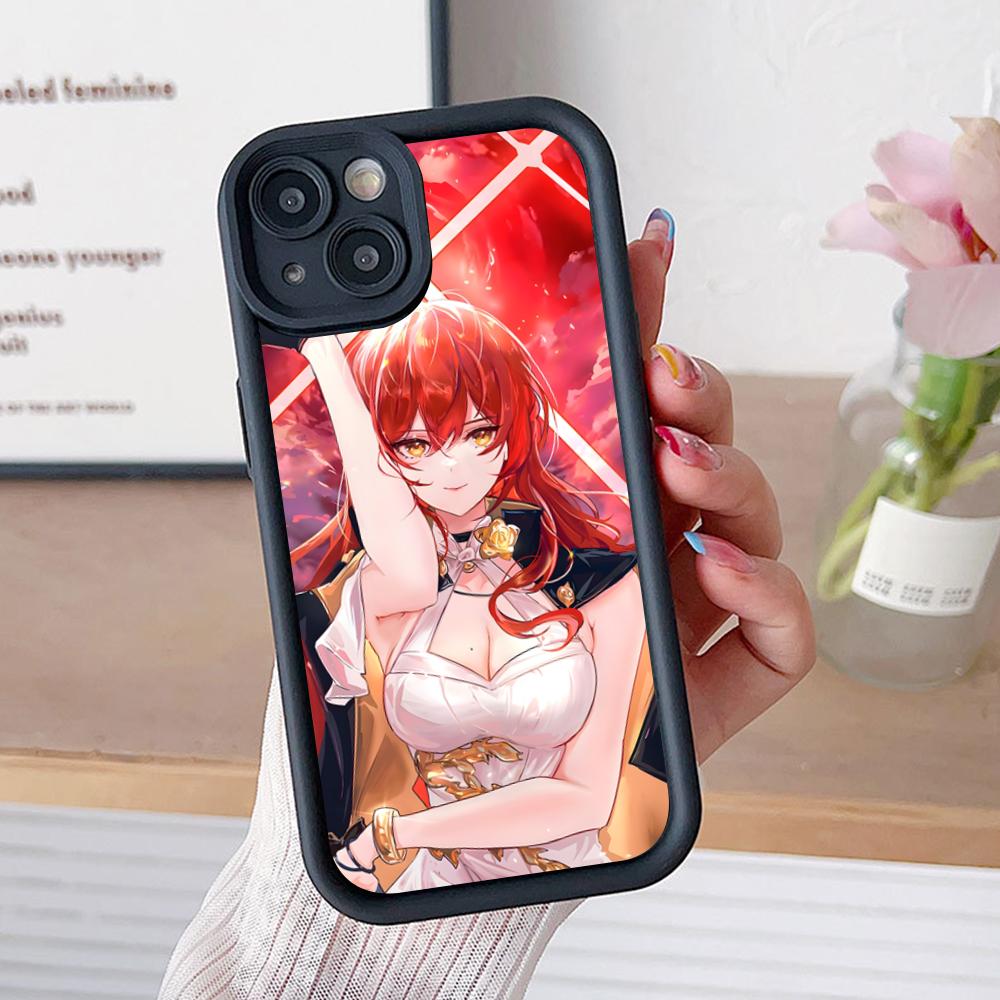HSR Himeko Thicken TPU Mobile Phone Case for iPhone 17 16 15 14 13 12 11 Air Pro Max Plus Colorful Cover