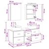 5 Piece Bathroom Furniture Set Concrete Grey Engineered Wood and Glass