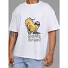Garlic Bread T Shirt White Skeleton Holding Garlic Bread Graphic and Text Casual Wear for Men and Women