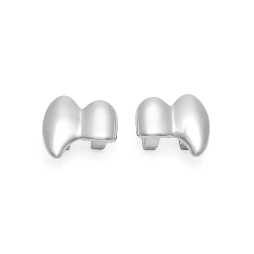 2Pcs/Set Gold Silver Color Hip-Hop Tooth Grills Double Glossy Mouth Teeth Grillz for Women Men