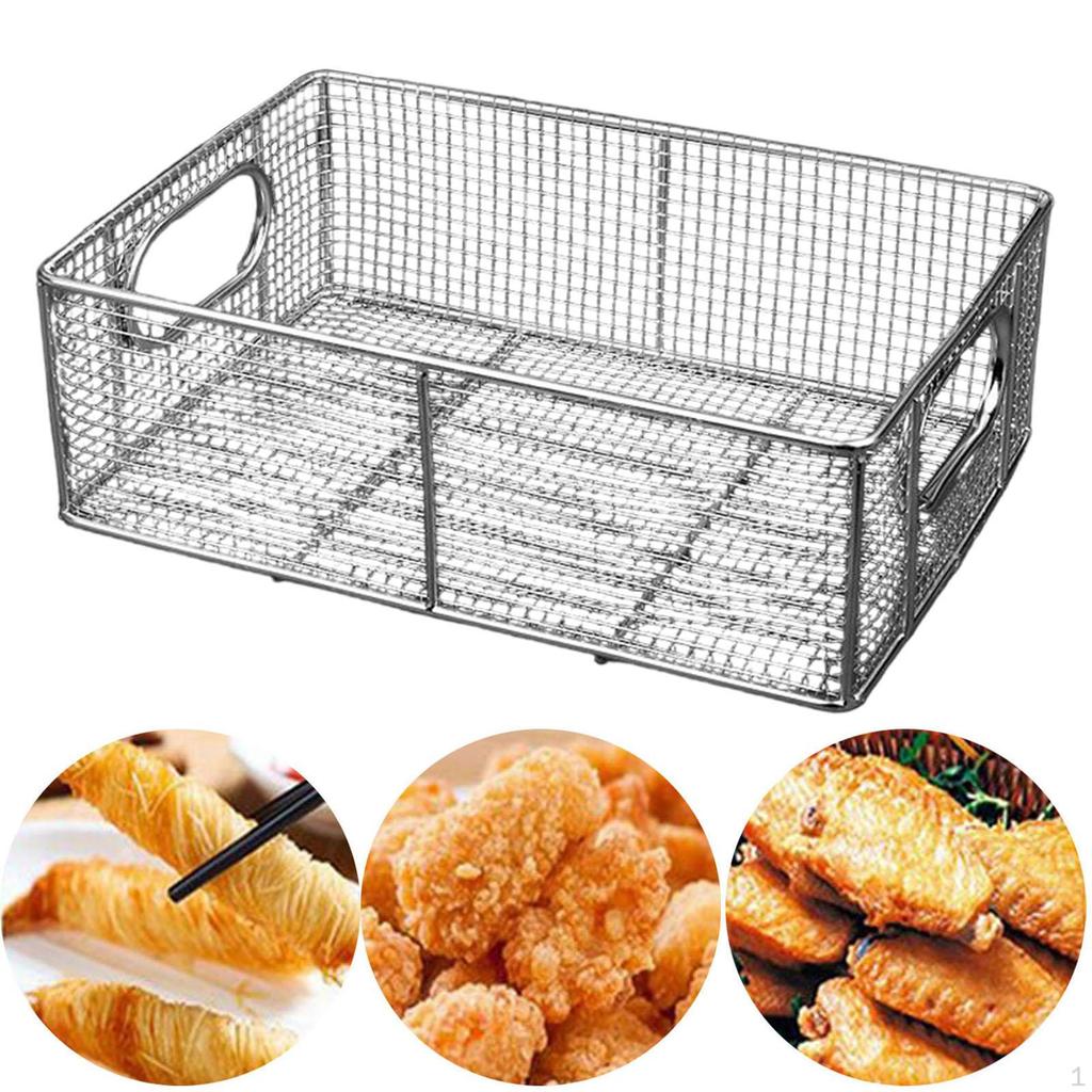 Fritteusenkorb Frittieren Rechteckig Multifunktional Frittieren Servieren Essen Küche Kochen