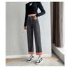 Vintage høy midje dame jeans vinter tykk varm Streetwear jeans med brede ben Dame dongeribukser Rett baggy mor dongeribukser