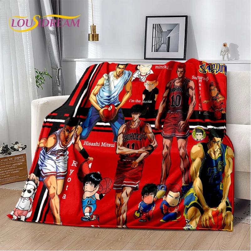 2026 New Cartoon Slam Dunk Anime Basketball Soft Blanket,Soft Throw Blanket for Home Bedroom Bed Sofa Picnic Travel Child Gift