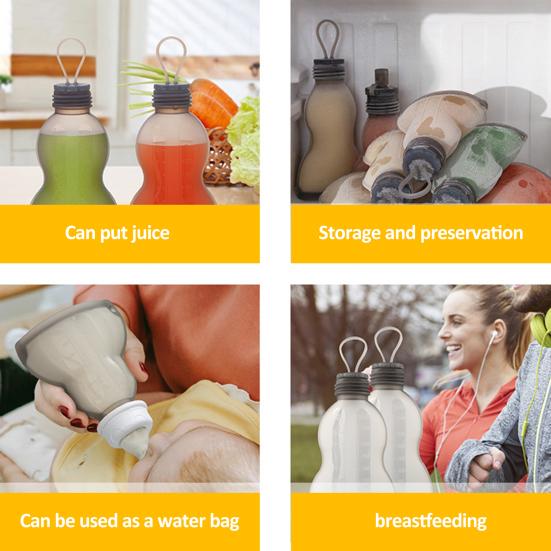 

Силиконовый мешок для хранения молока 250 мл со шкалой. Прозрачный пищевой контейнер большой емкости. Портативный многоразовый холодильник. Безопасная бутылочка для грудного молока для кормления ребенка.