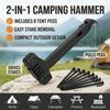 Multifunktionaler Campinghammer mit Heringzieher 8 Zeltheringe Integrierter Aufbewaltungsgriff & Flaschenöffner Robuster leichter Hammer für Wander-Tarp