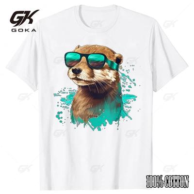 Funny Looking Otter with Sunglasses Graphic Tshirt  High-Quality Casual Comfortable Men's and Women's Short Sleeve Tops