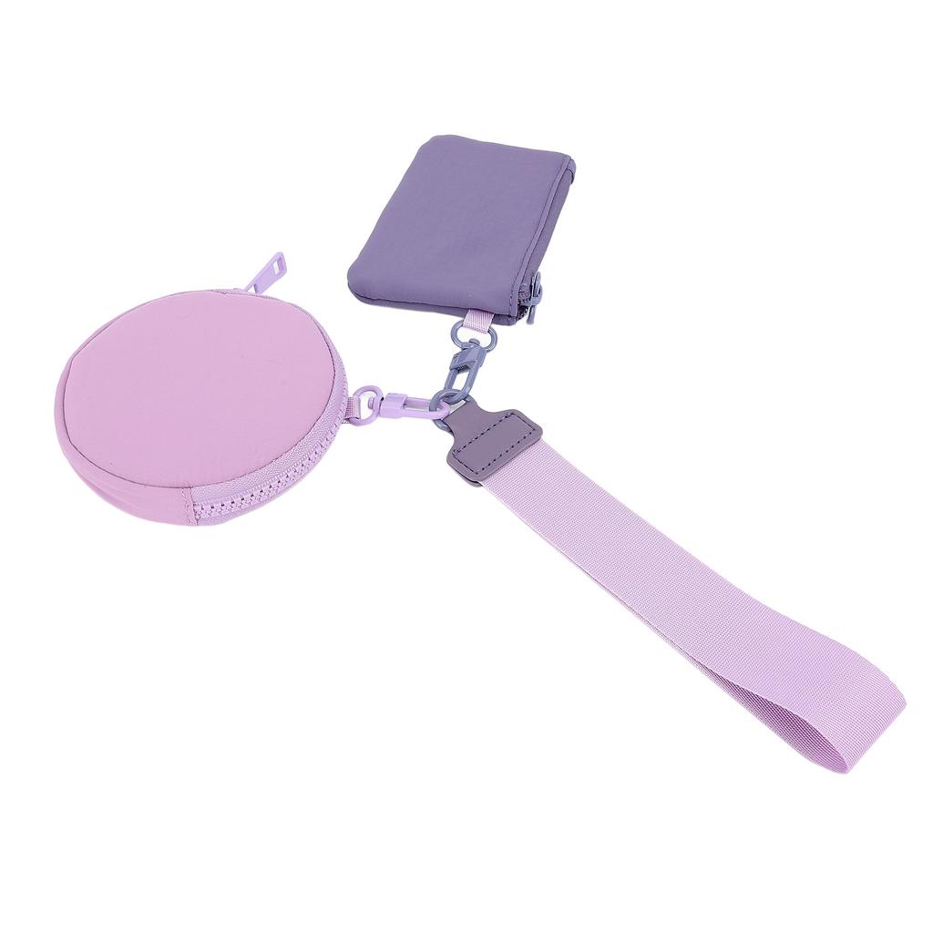 Dual Pouch Wristlet Wallets Portable Detachable Water Proof Portable Coin Purse Zip Double Pocket Wr