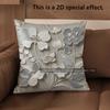 2D Floral 3D Embossed Pattern Pillow Covers Pattern Cushion Cover Suitable For Sofa Bedroom Car Pillow Cover