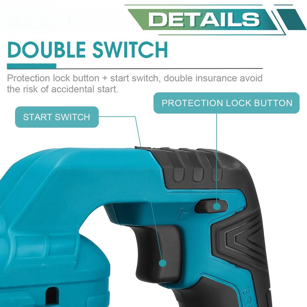 21V Saber Saw with 4PCS Blades Li-ion Battery Metal Pipe Wood Cutting Tool New Cordless Brushless Reciprocating Saw