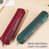 Transparent Mesh Pen Pouch Zippered Pen Holder Multi-Purpose Stationery Pencil Case Bag Large Capacity Pencil Bag For Student
